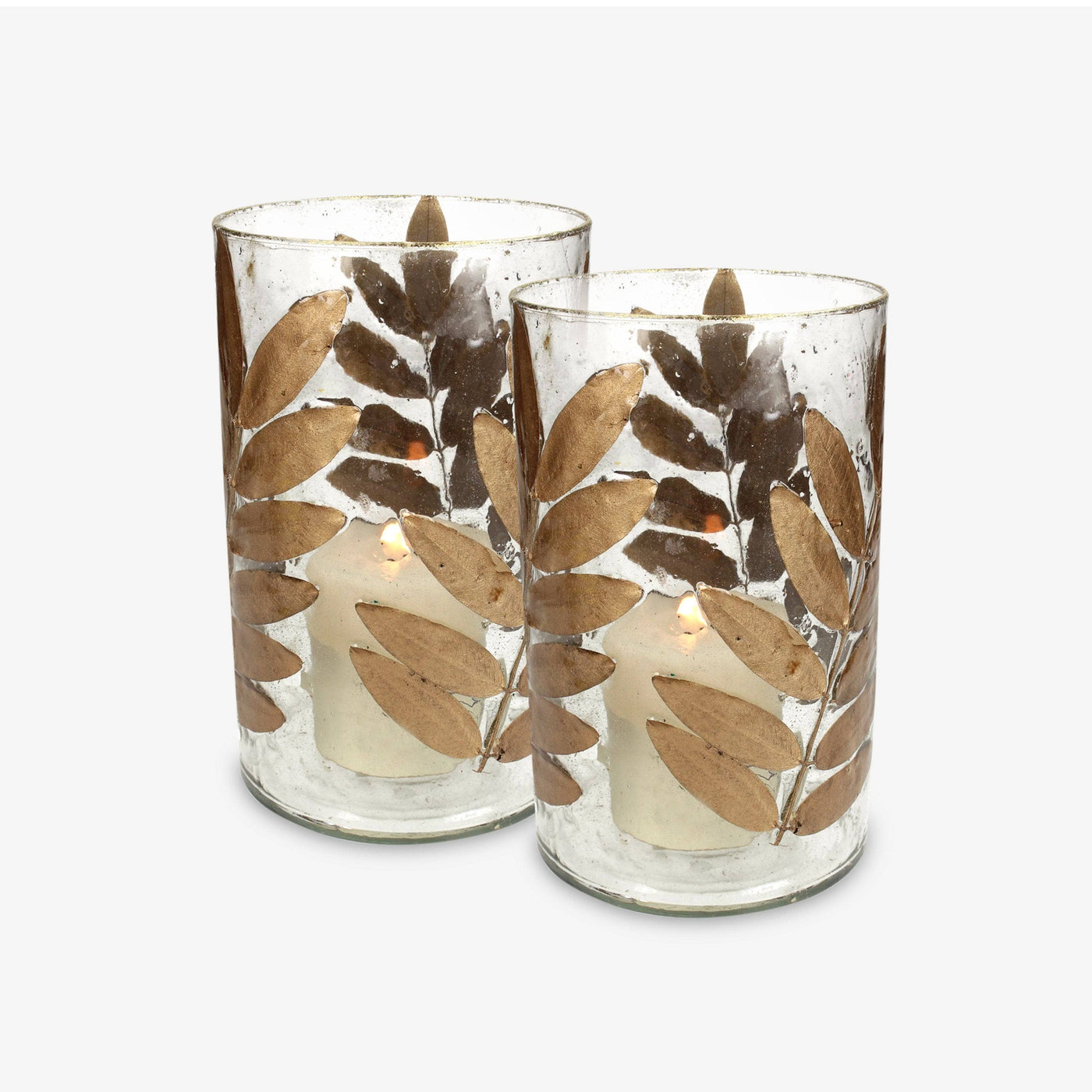 Fern Candle Holder, Gold, Glass Candle Holders sazy.com