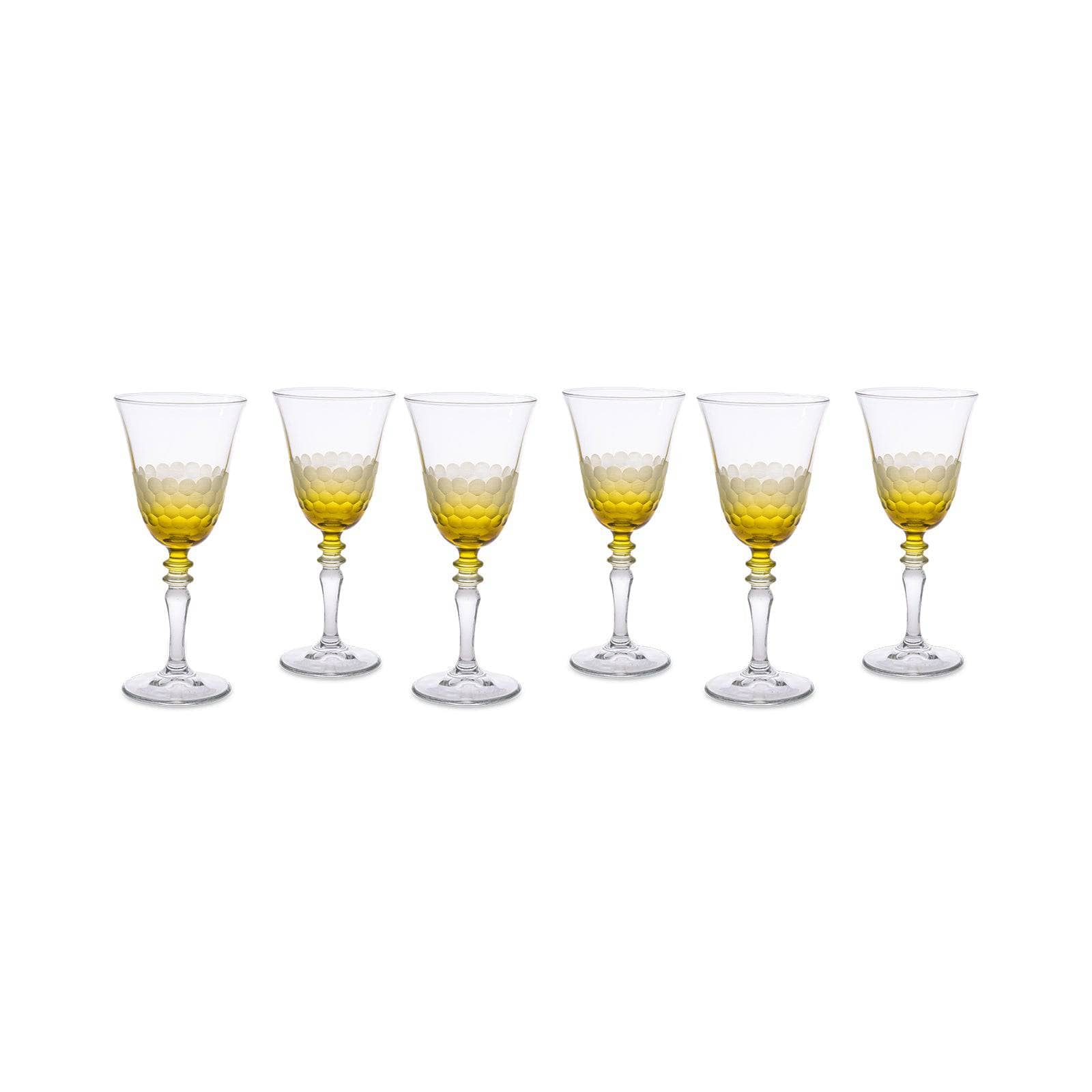 Bermondsey Set of 6 Wine Glasses, Mustard, 270 ml Glasses & Tumblers sazy.com