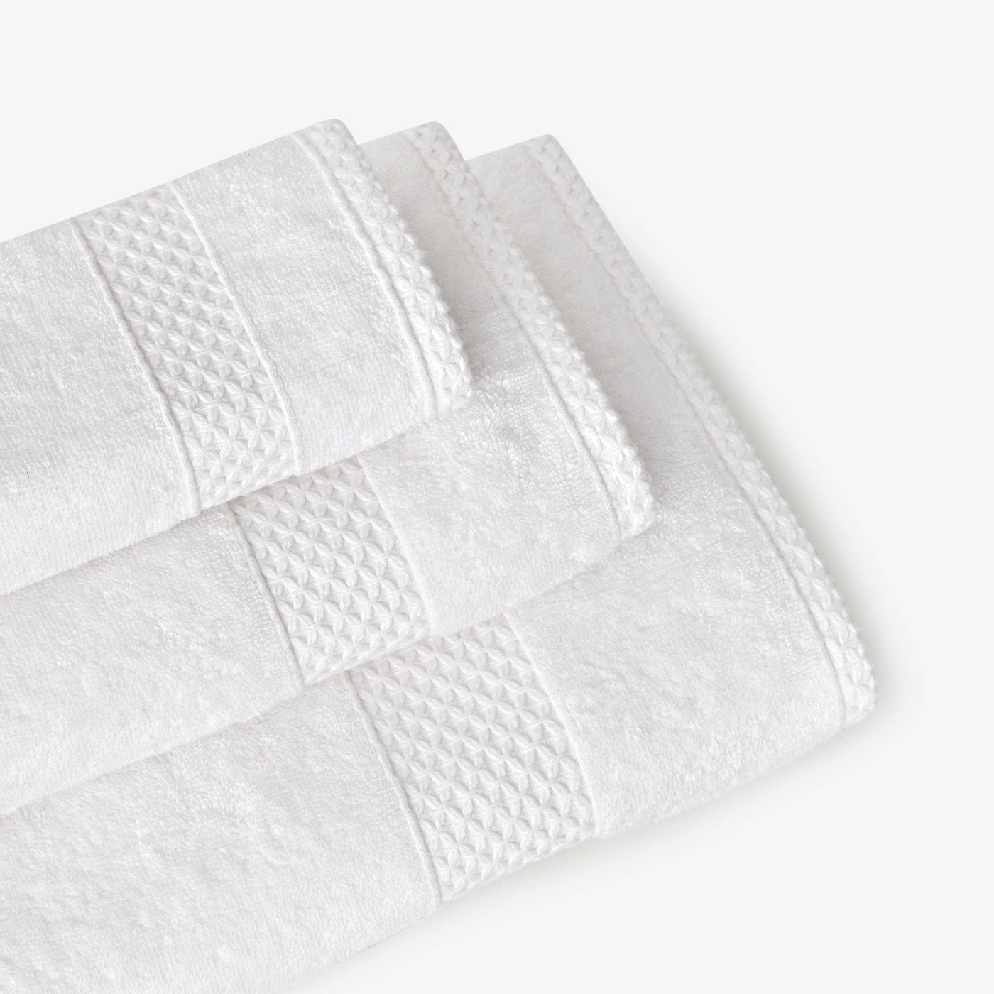 Aqua Fibro Set of 2 Extra Soft 100% Turkish Cotton Hand Towel, White, 50x90 cm 4