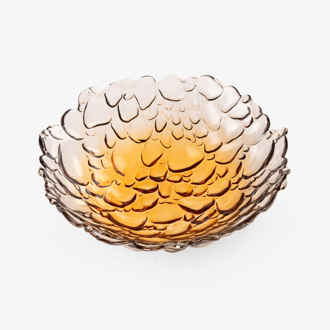 Bombolla Flame Decorative Glass Bowl, Amber - Charcoal Decorative Accessories sazy.com