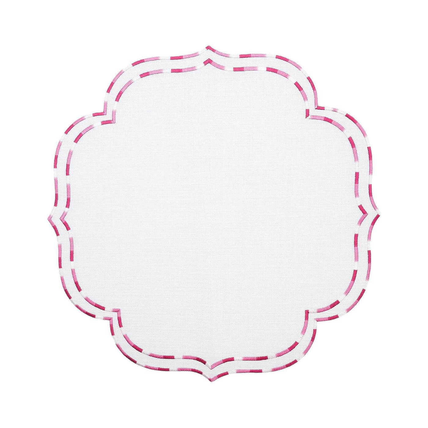 Lawrence Embroidered Placemat and Coaster Set, Fuchsia 3