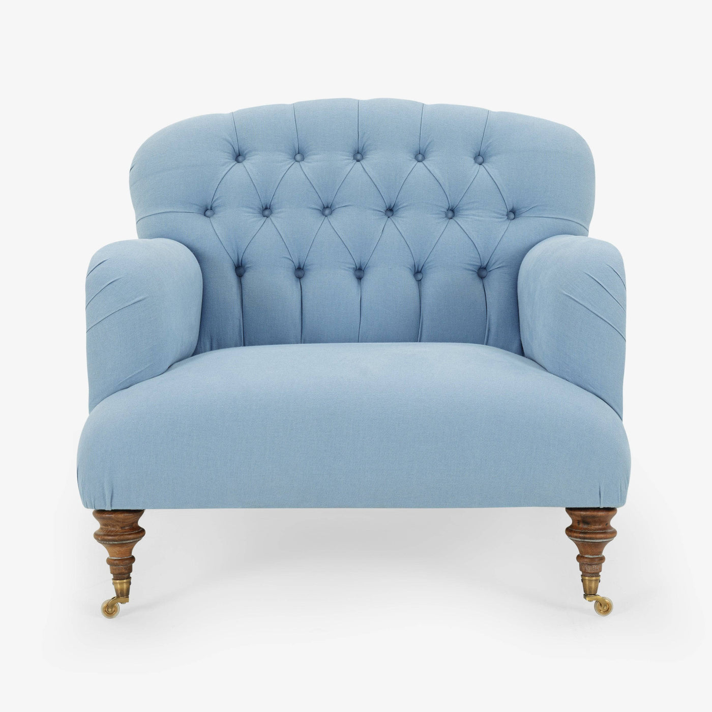 Linen Armchair, Baby Blue 1