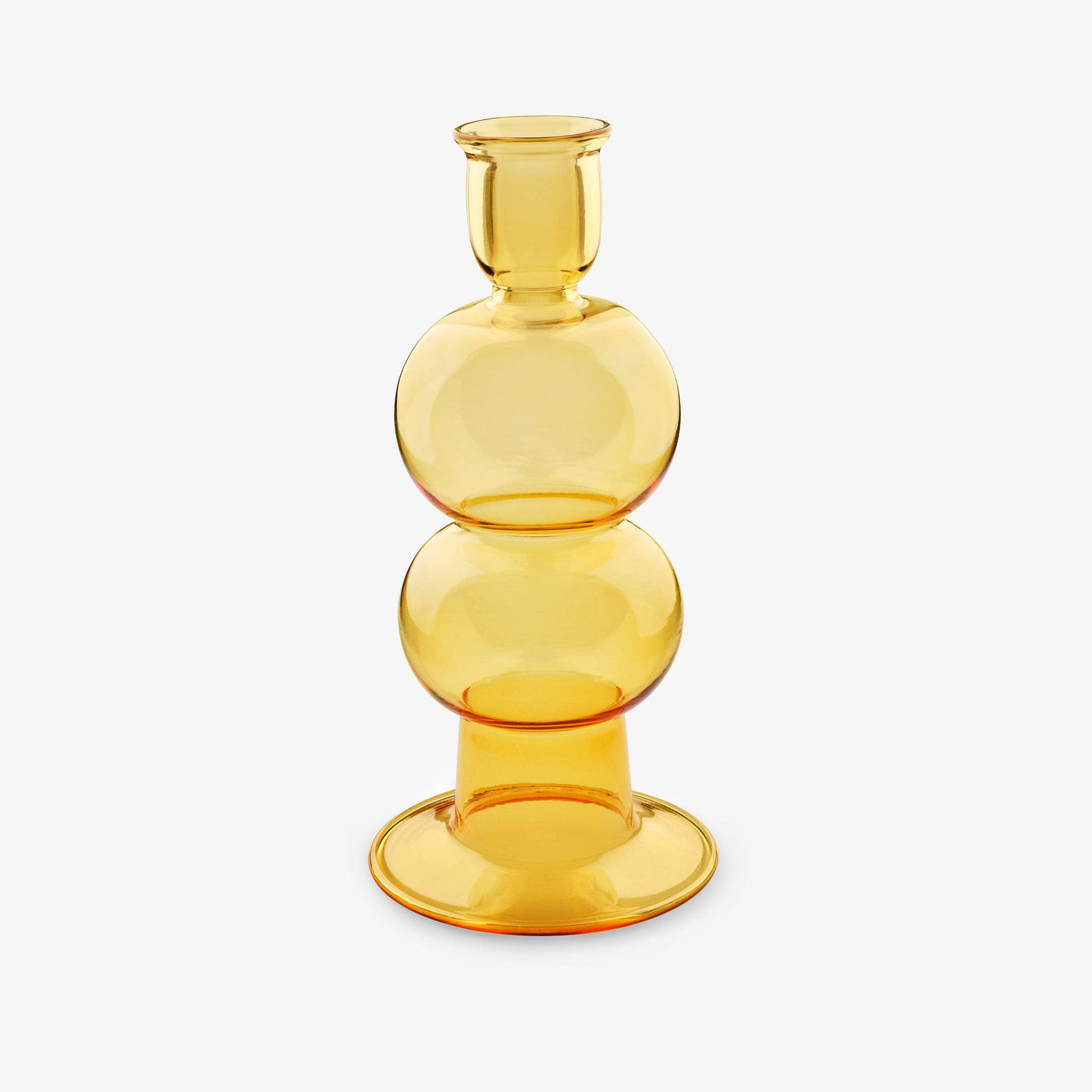 Emilia Handblown Bubble Candleholder, Orange, S Candle Holders sazy.com