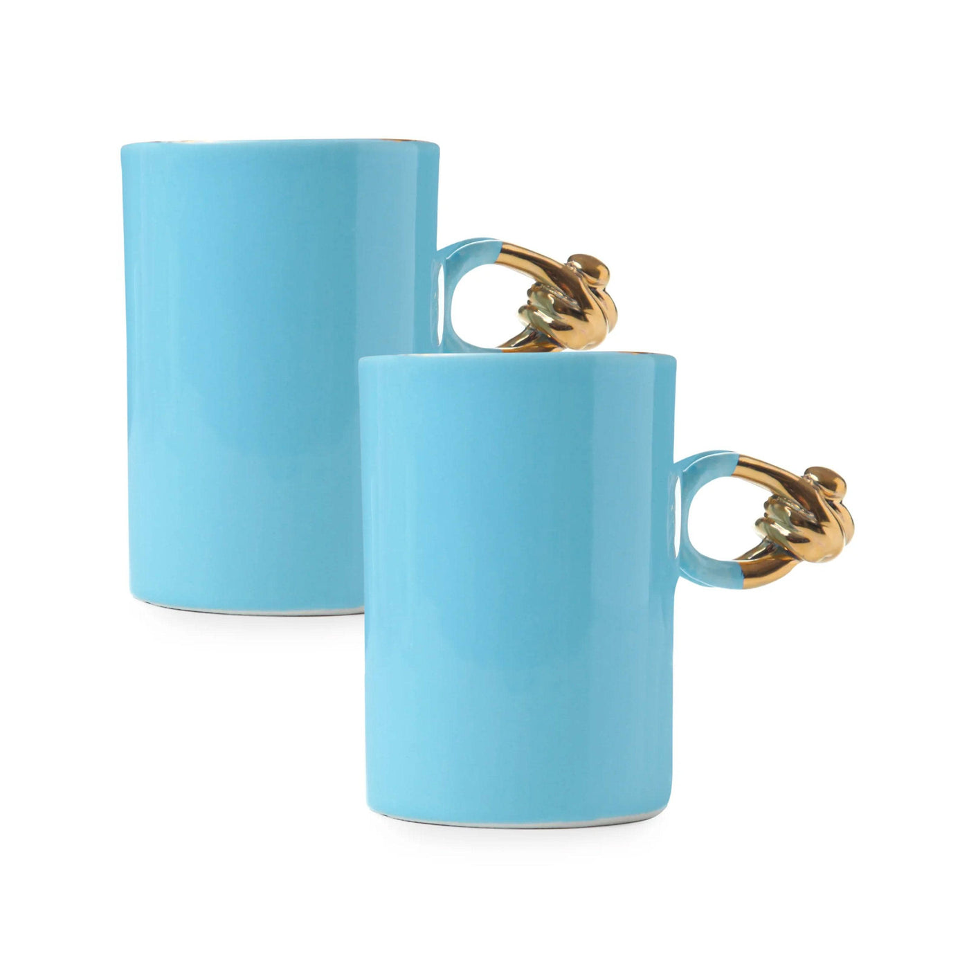 Knotted Set of 2 Handmade Mugs, Blue Cups & Mugs sazy.com