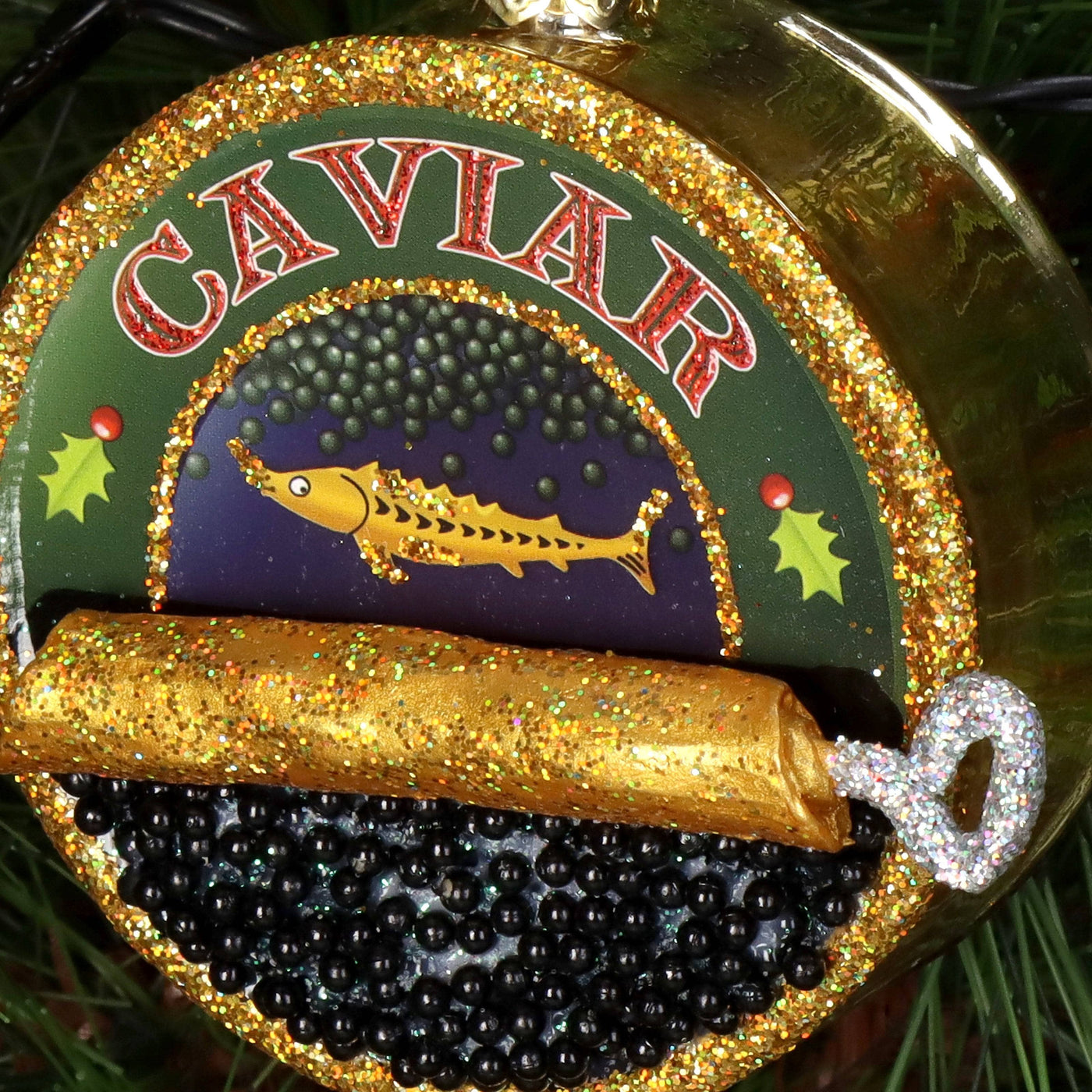 Caviar Set of 2 Ornaments, Multicoloured Christmas sazy.com