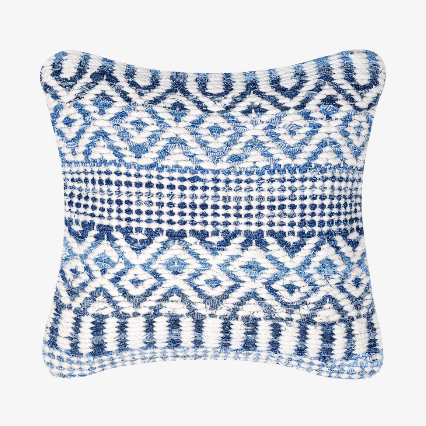 Sadie Cushion, Ivory - Blue,45x45 cm Cushions sazy.com