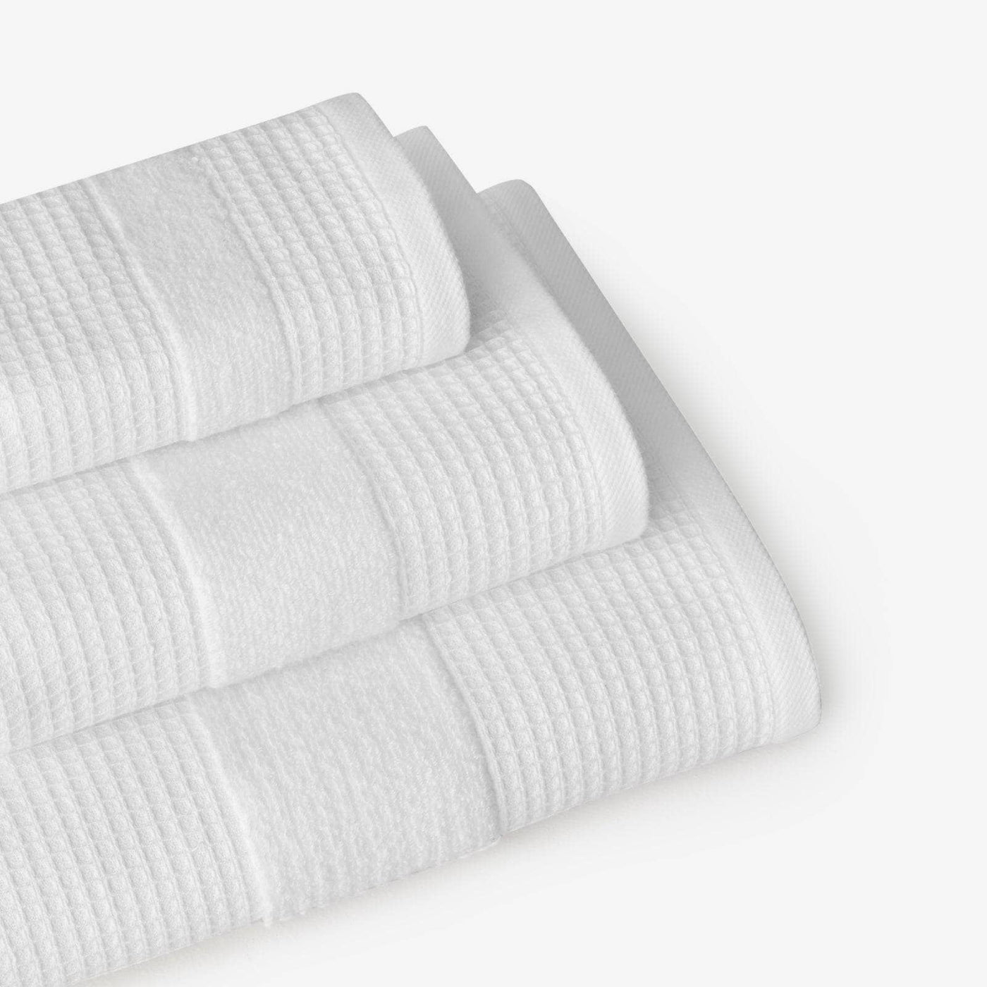 Airsense Waffle Set of 2 100% Turkish Cotton Hand Towel, White, 50x90 cm 4