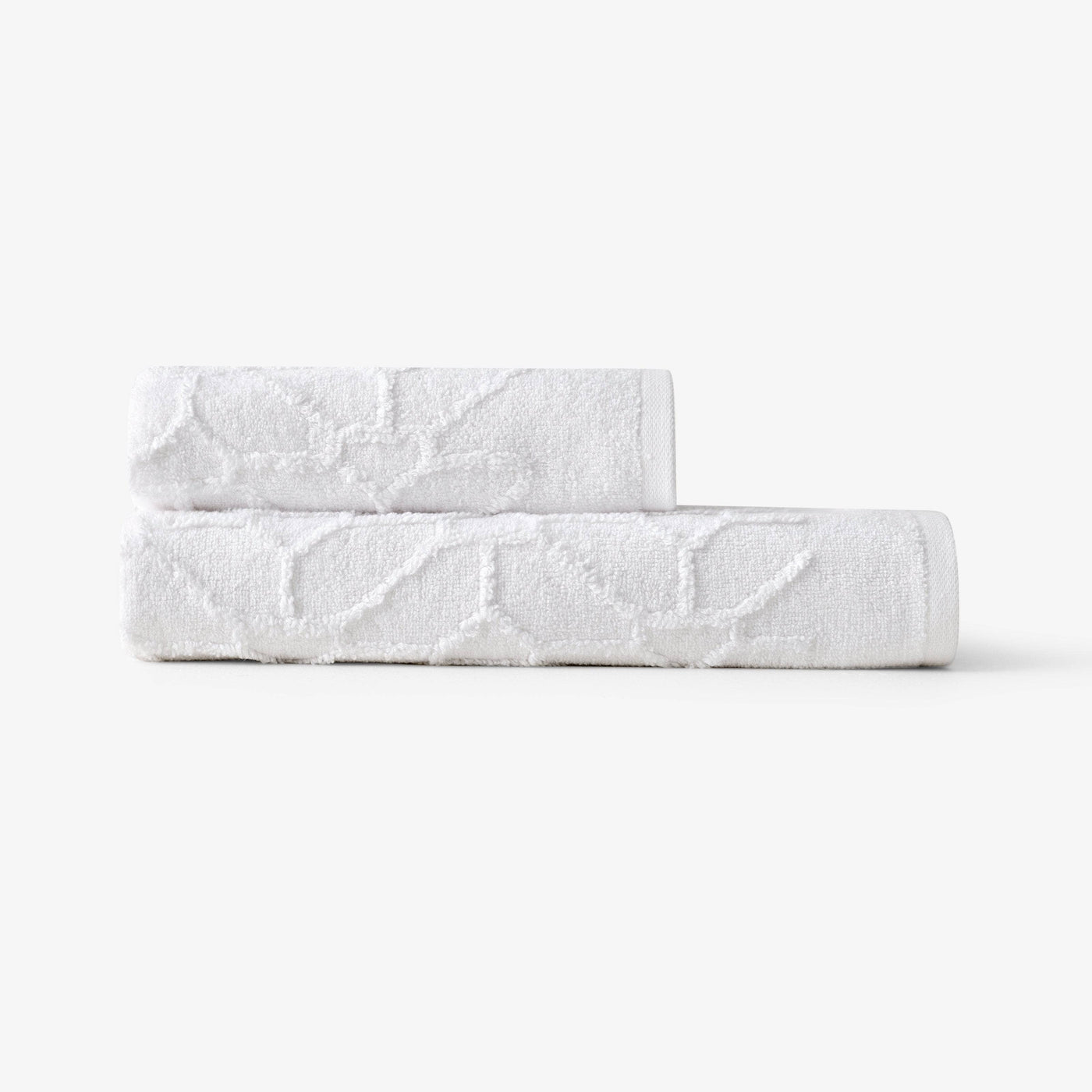 Harry Jacquard 100% Turkish Cotton Hand Towel, White 3