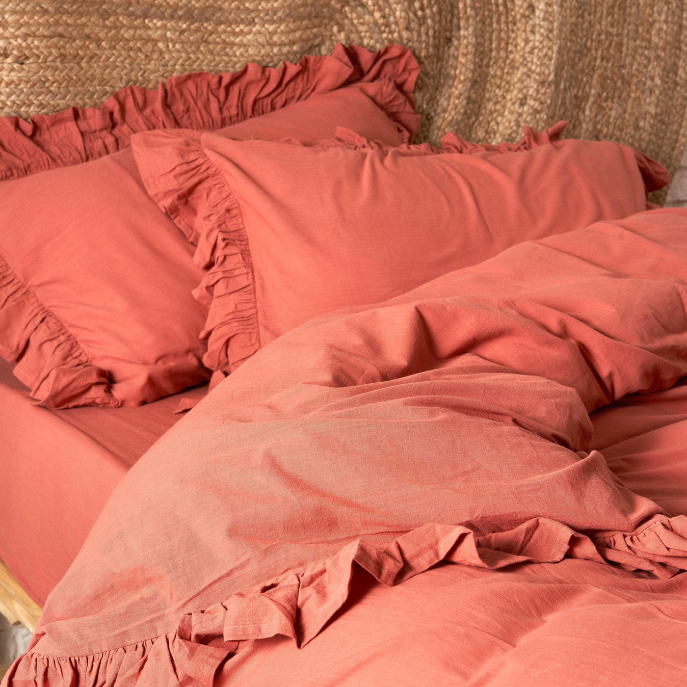 Ruby 100% Turkish Cotton Duvet Cover Set, Terra, Super King Size Bedding Sets sazy.com
