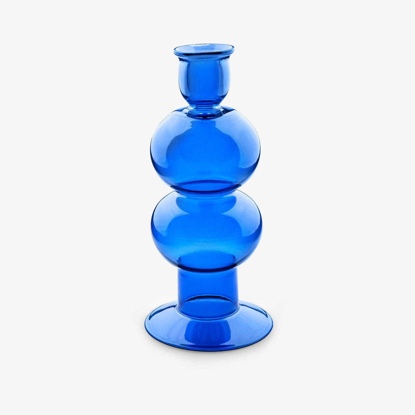 Emilia Hand-blown Bubble Candle-holder, Blue, S 1