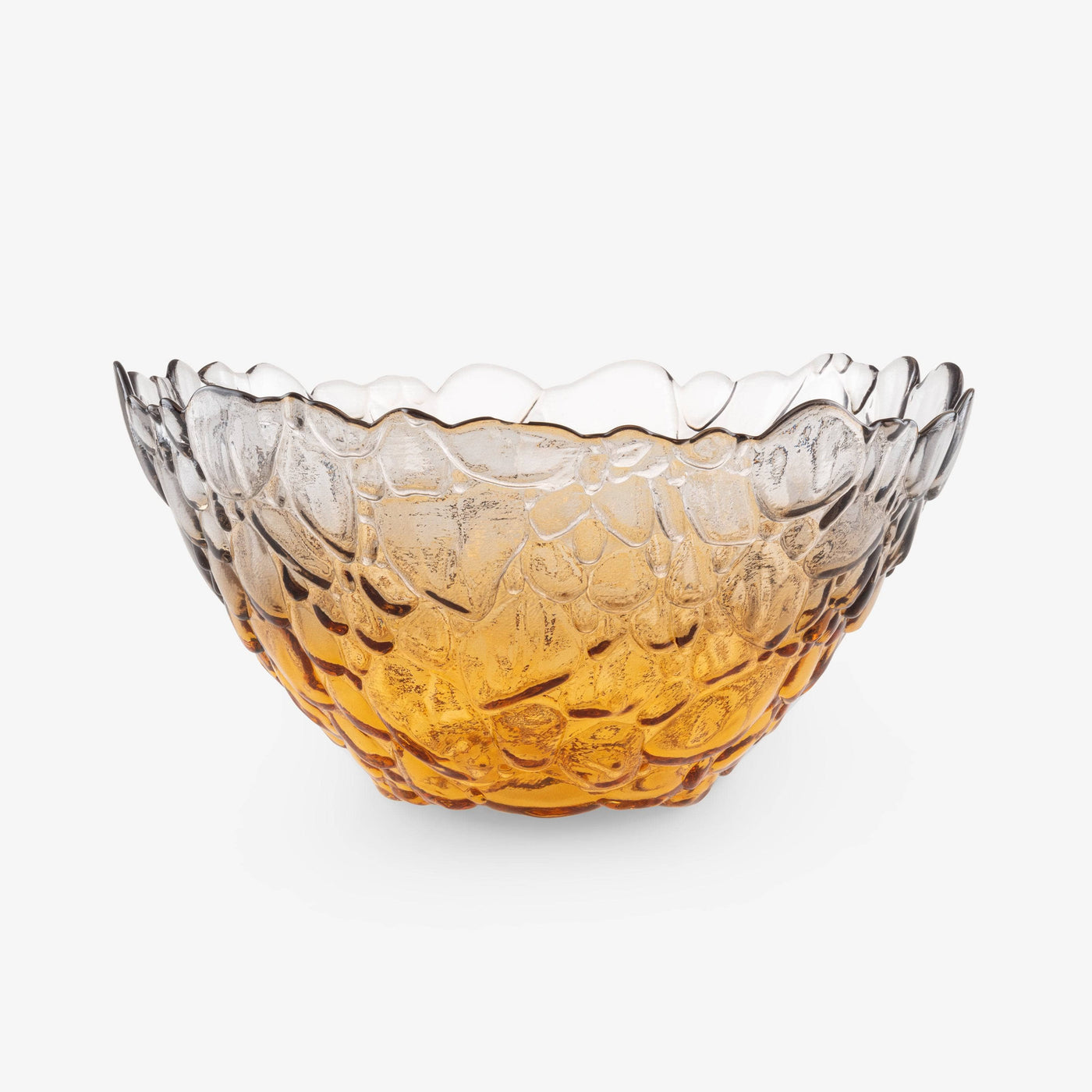 Bombolla Flame Medium Deep Decorative Glass Dish, Amber - Charcoal Decorative Accessories sazy.com