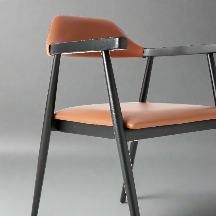 Visby Armchair, Black - Tan Dining Chairs & Benches sazy.com