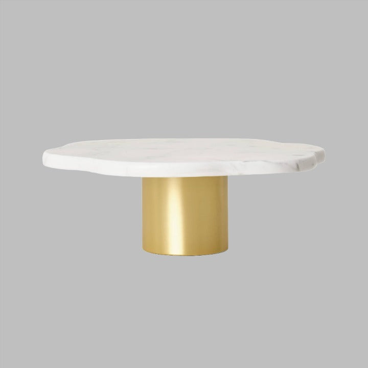 Lena Stand, Brass - Off-White Stands & Serving Platters sazy.com