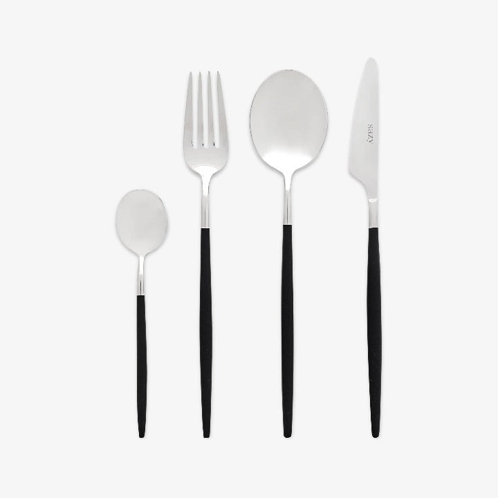 Malmo 4 Piece Stainless Steel Cutlery Set, Black Cutlery sazy.com