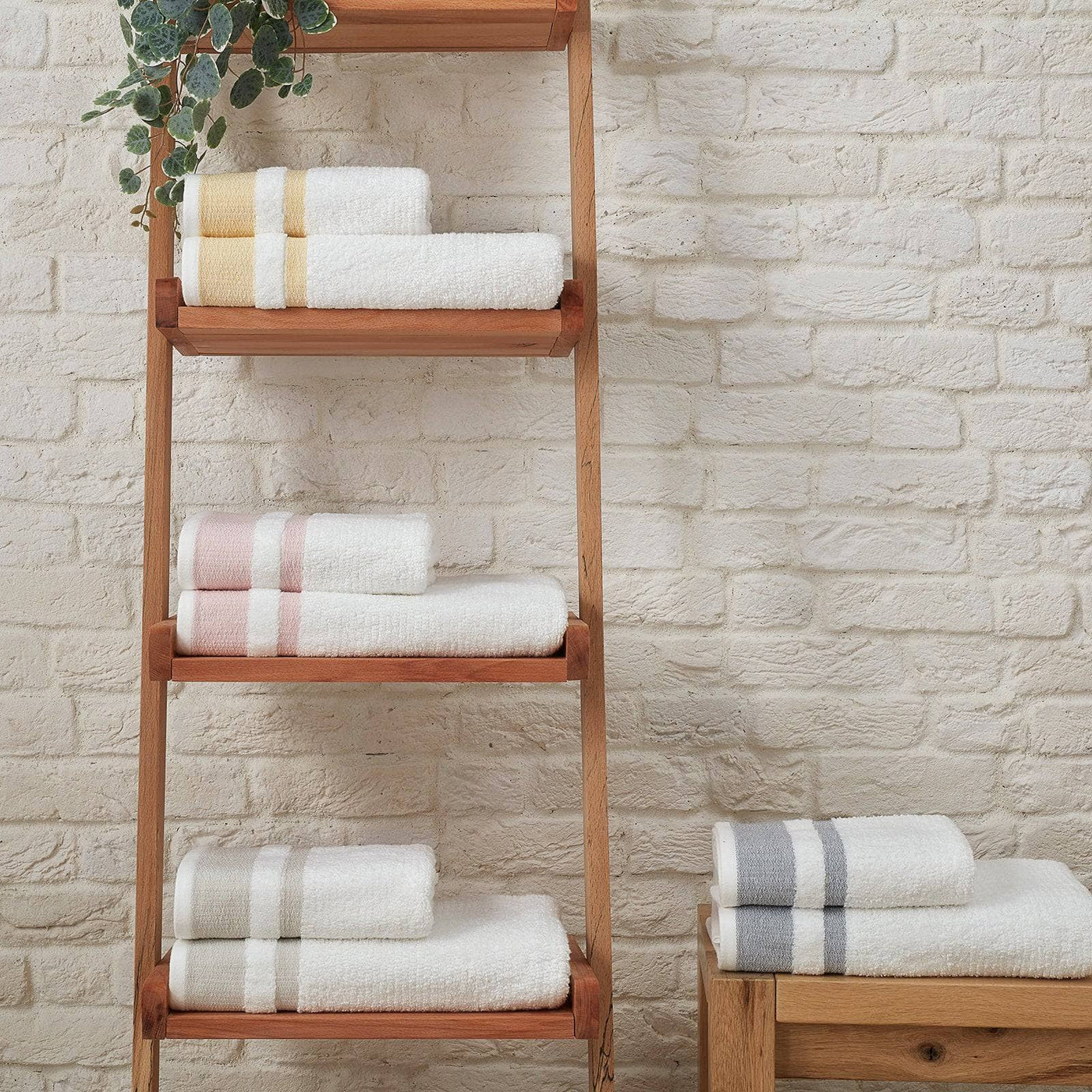 Charlotte Striped 100% Turkish Cotton Towel Set, Mustard Towel Sets sazy.com