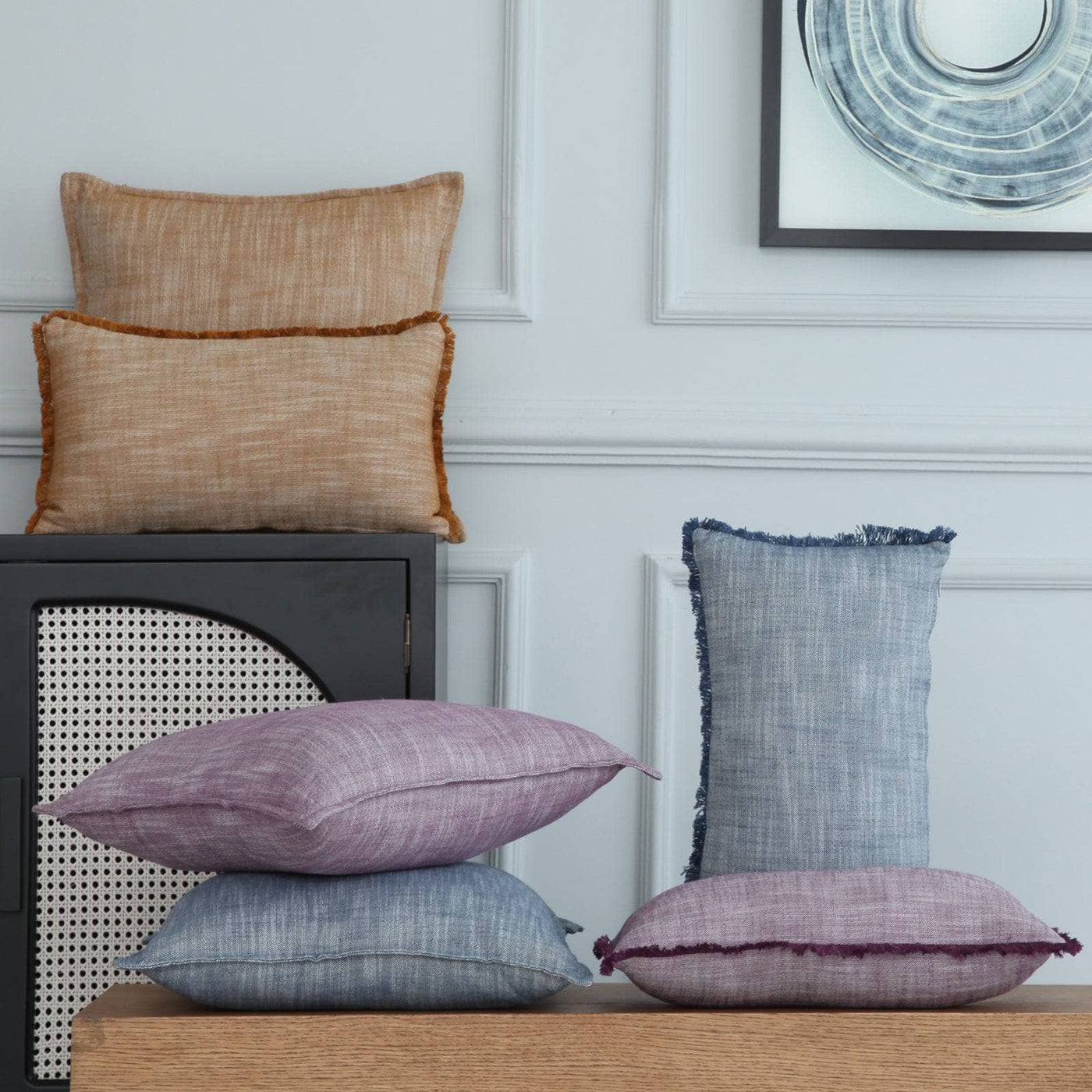 Optical Textured Cushion Cover, Purple, 50x50 cm Cushion Covers sazy.com
