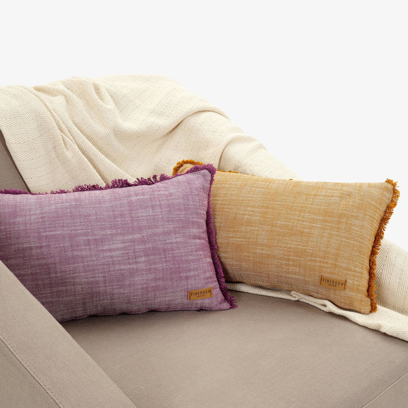 Optical Fringed Cushion Cover, Purple, 30x50 cm 2