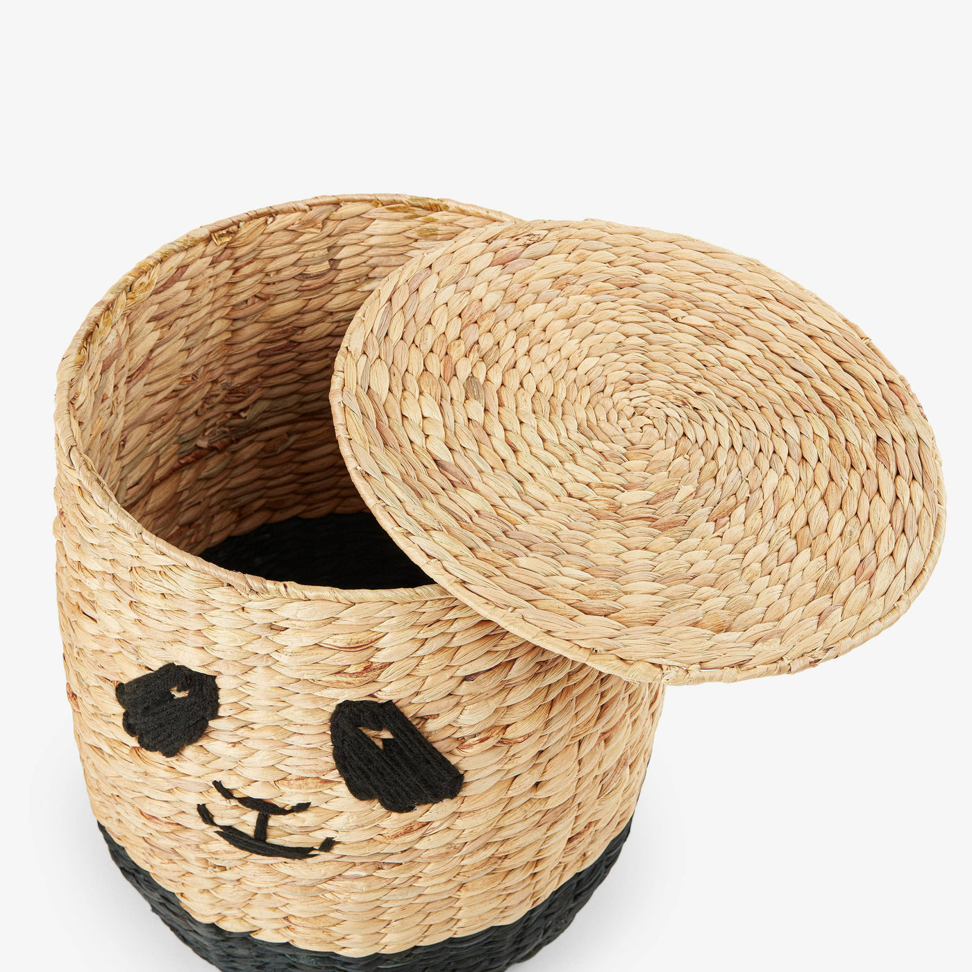 Panda Toy Basket With Lid, Natural Baskets sazy.com