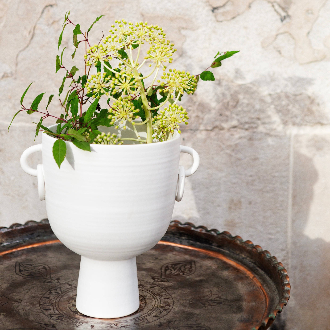 Branksome Ceramic Vase, White, S Vases sazy.com