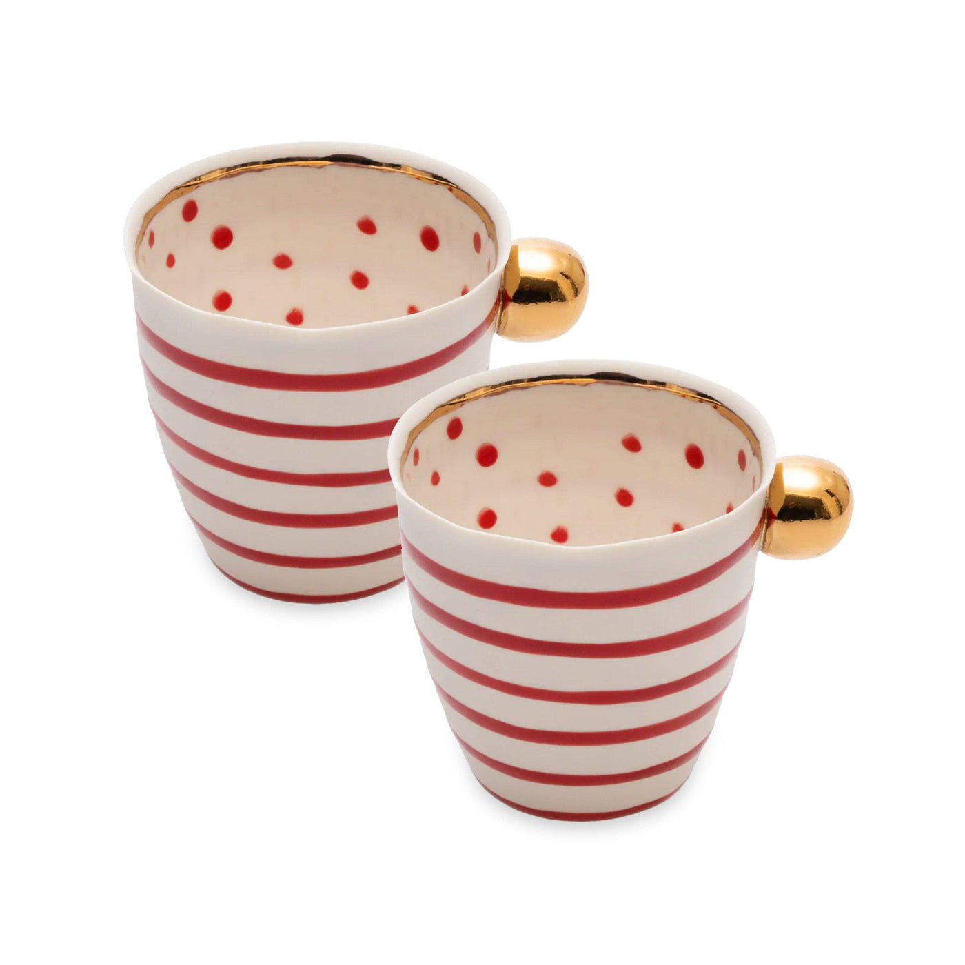 Handmade Set of 2 Hello Sailor Mugs , Red 1