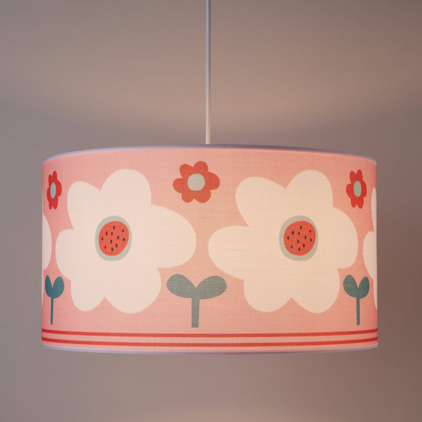 Flower Ceiling Lamp, Pink - White, ø40x25 cm 7
