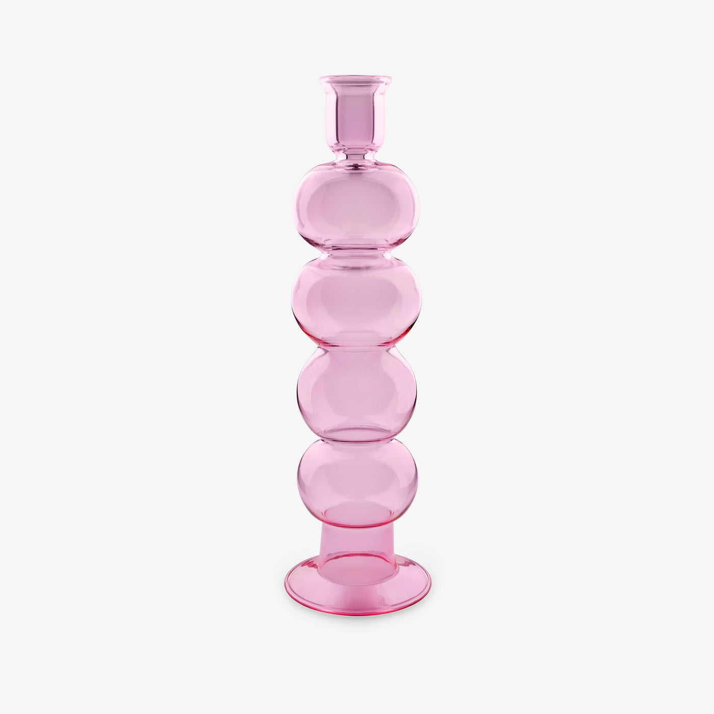 Emilia Hand-blown Bubble Candle-holder, Pink, M 1