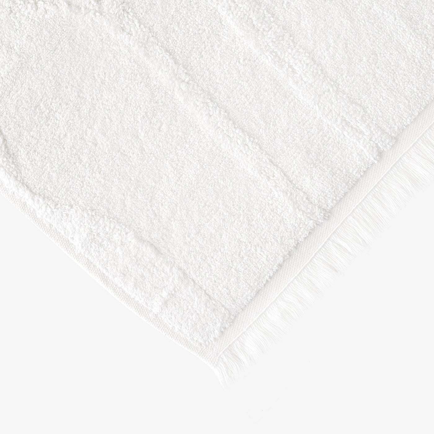 Barbara Jacquard Fringed 100% Turkish Cotton Hand Towel, Off-White Hand Towels sazy.com