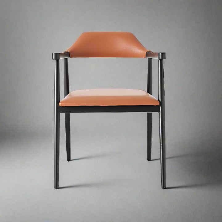Visby Armchair, Black - Tan Dining Chairs & Benches sazy.com