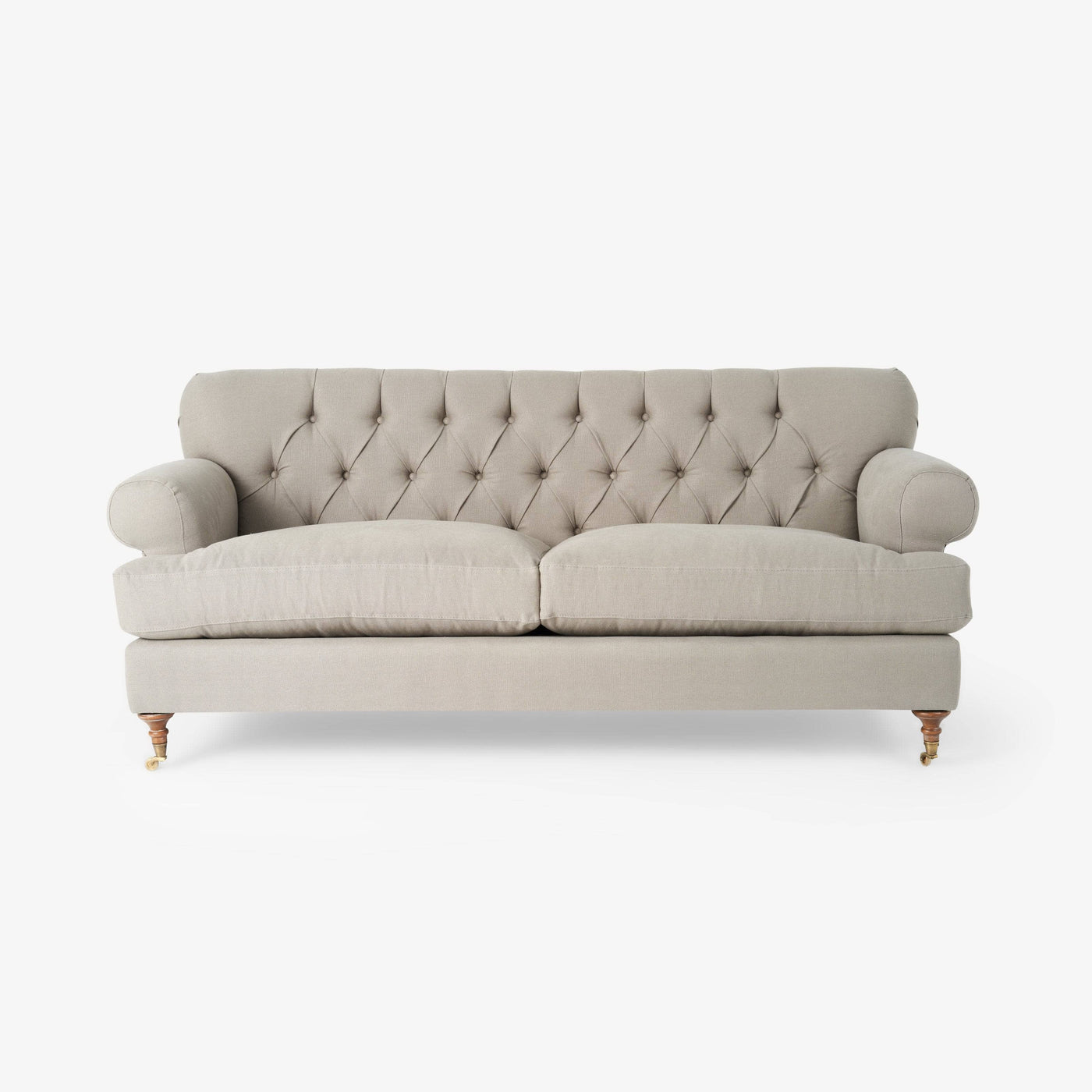 Frieda 3 Seater Linen Sofa, Dark Mink 1