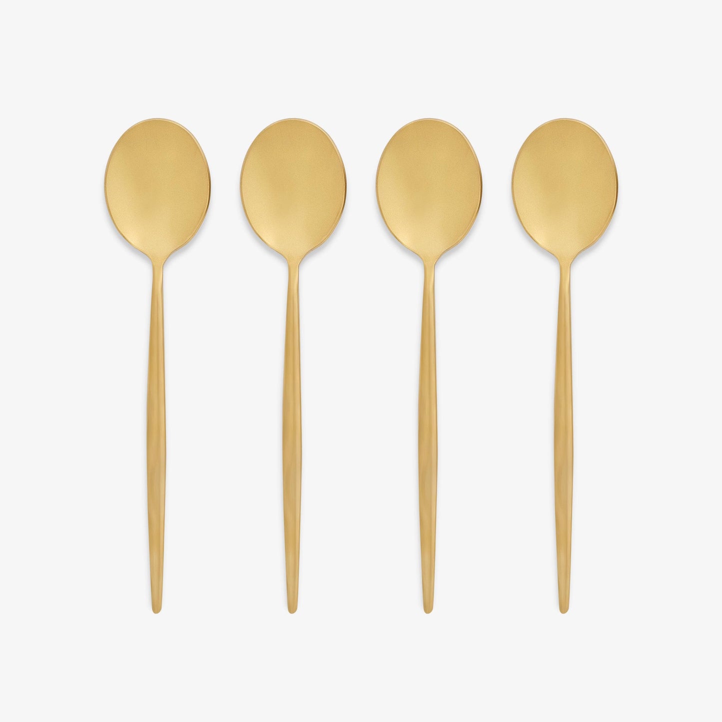 Amsterdam 4 Piece Stainless Steel Dessert Spoon Set, Matte Gold Cutlery sazy.com