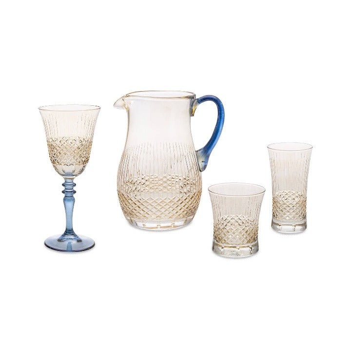 Primrose Hill Set of 6 Glass Tumblers, Yellow, 300 ml Glasses & Tumblers sazy.com