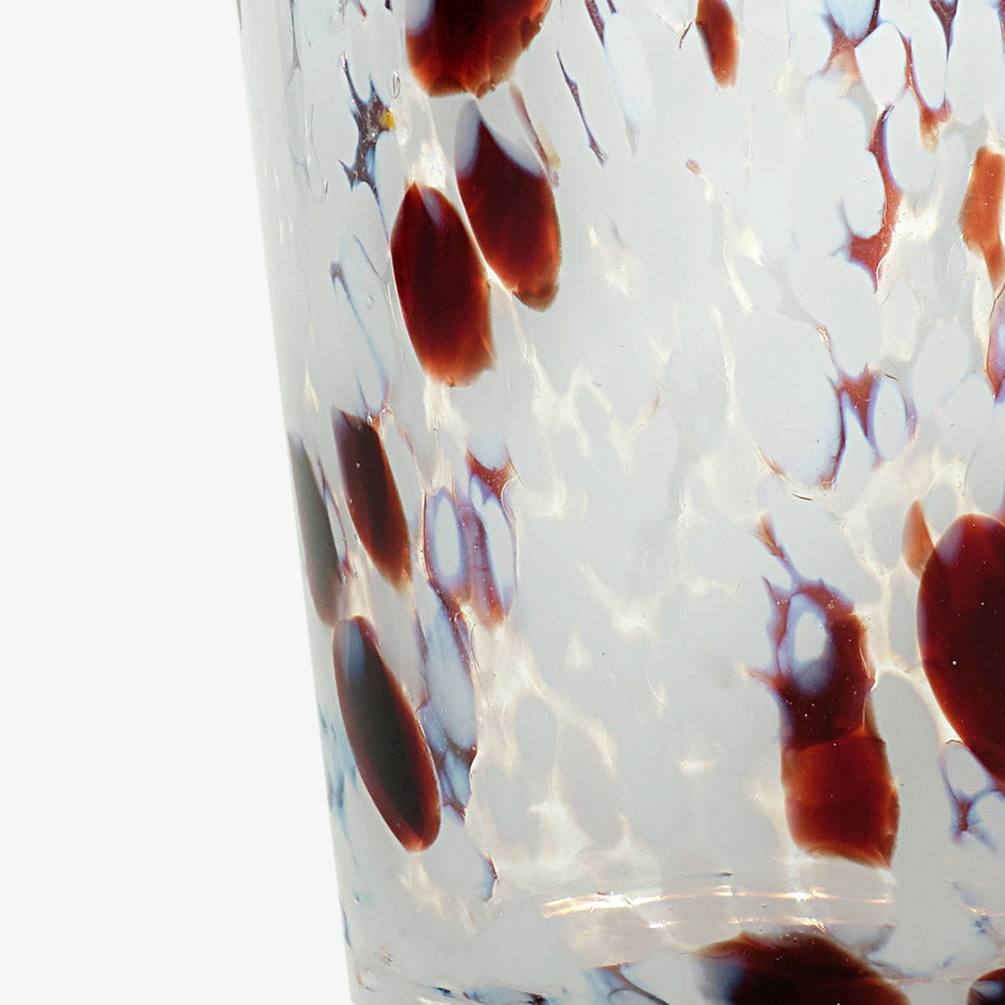 Brillante Hand-blown Vase, White - Brown, S Vases sazy.com