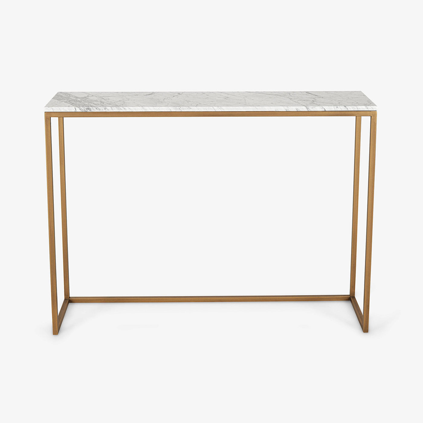 Carrara Marble - Metal Console Table, Bronze - White Console Tables sazy.com