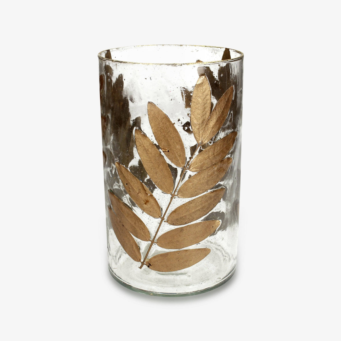 Fern Candle Holder, Gold, Glass Candle Holders sazy.com