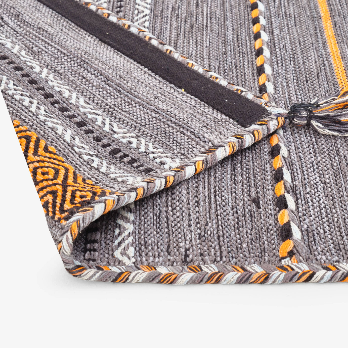 Osvaldo Handwoven Striped Rug, Anthracite Grey, 160x230 cm Modern Rugs sazy.com