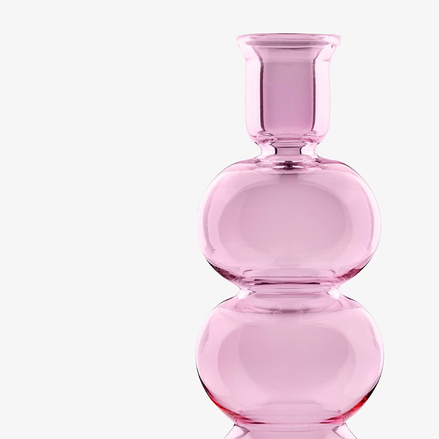 Emilia Hand-blown Bubble Candle-holder, Pink, M 2
