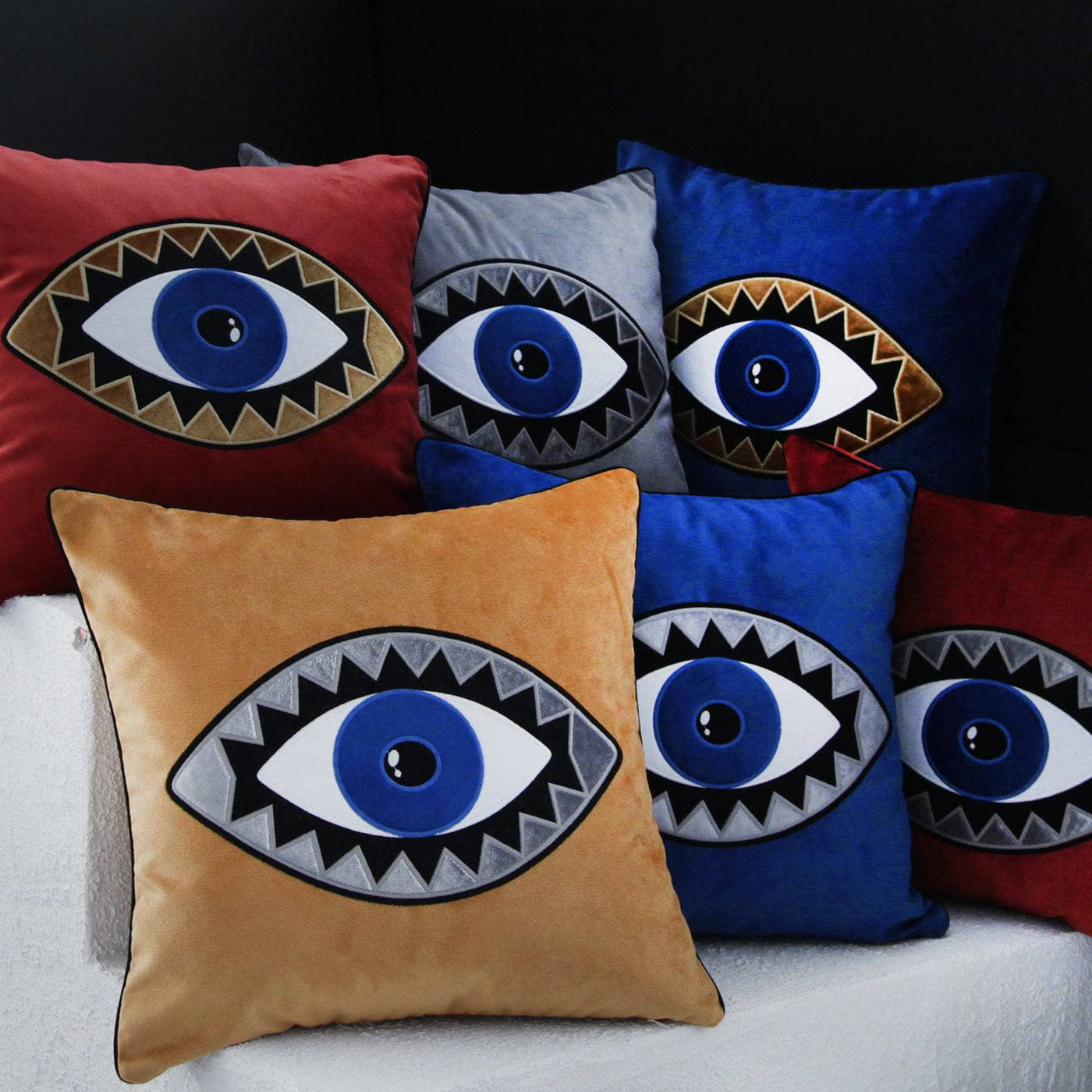 Sacred Eye Cushion Cover, Cinnamon - Silver, 45x45 cm 2
