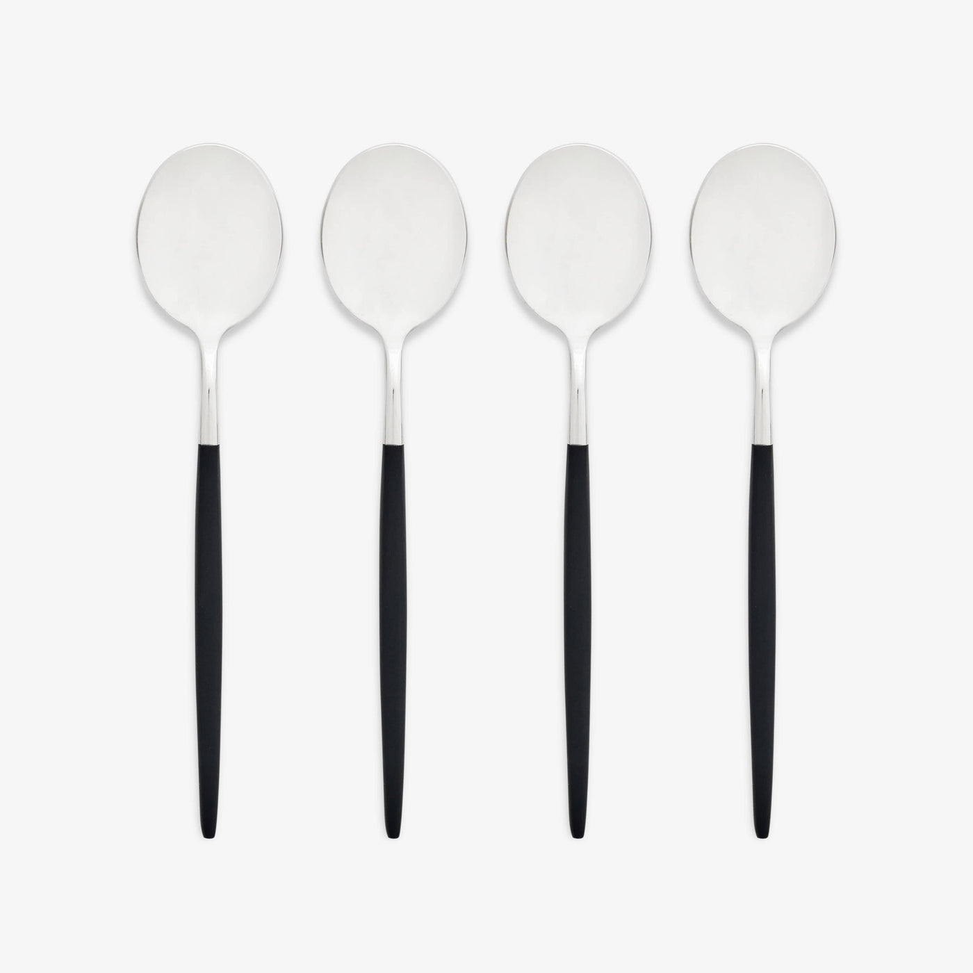Malmo 4 Piece Stainless Steel Dessert Spoon Set, Black Cutlery sazy.com