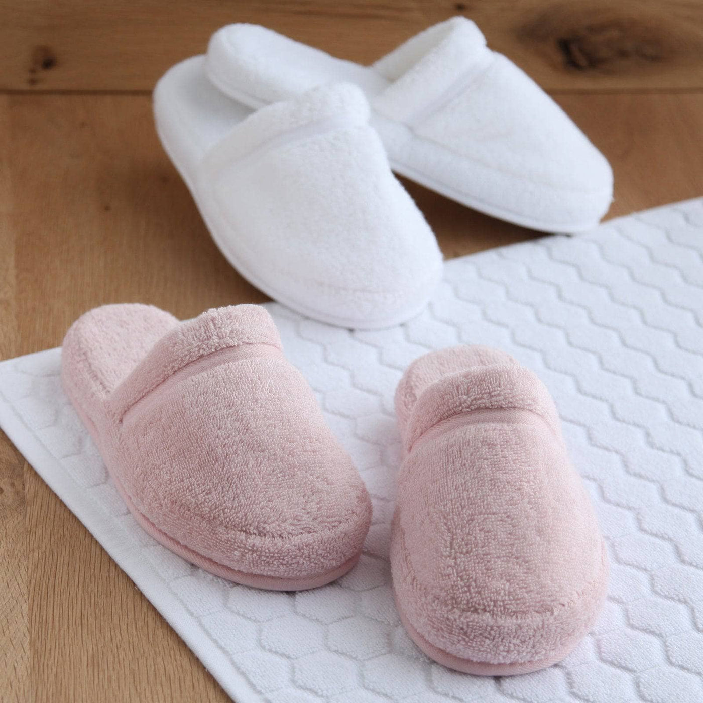Rosalie 100% Turkish Cotton Bath Slipper, Pink, 4-5 Bath Slippers sazy.com