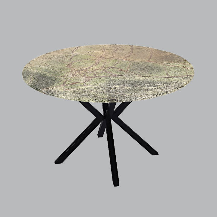 Rainforest Marble - Metal Large Dining Table, Black - Green - Brown Dining Tables sazy.com