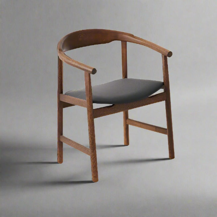 Theodore Armchair, Walnut - Leather Dining Chairs & Benches sazy.com