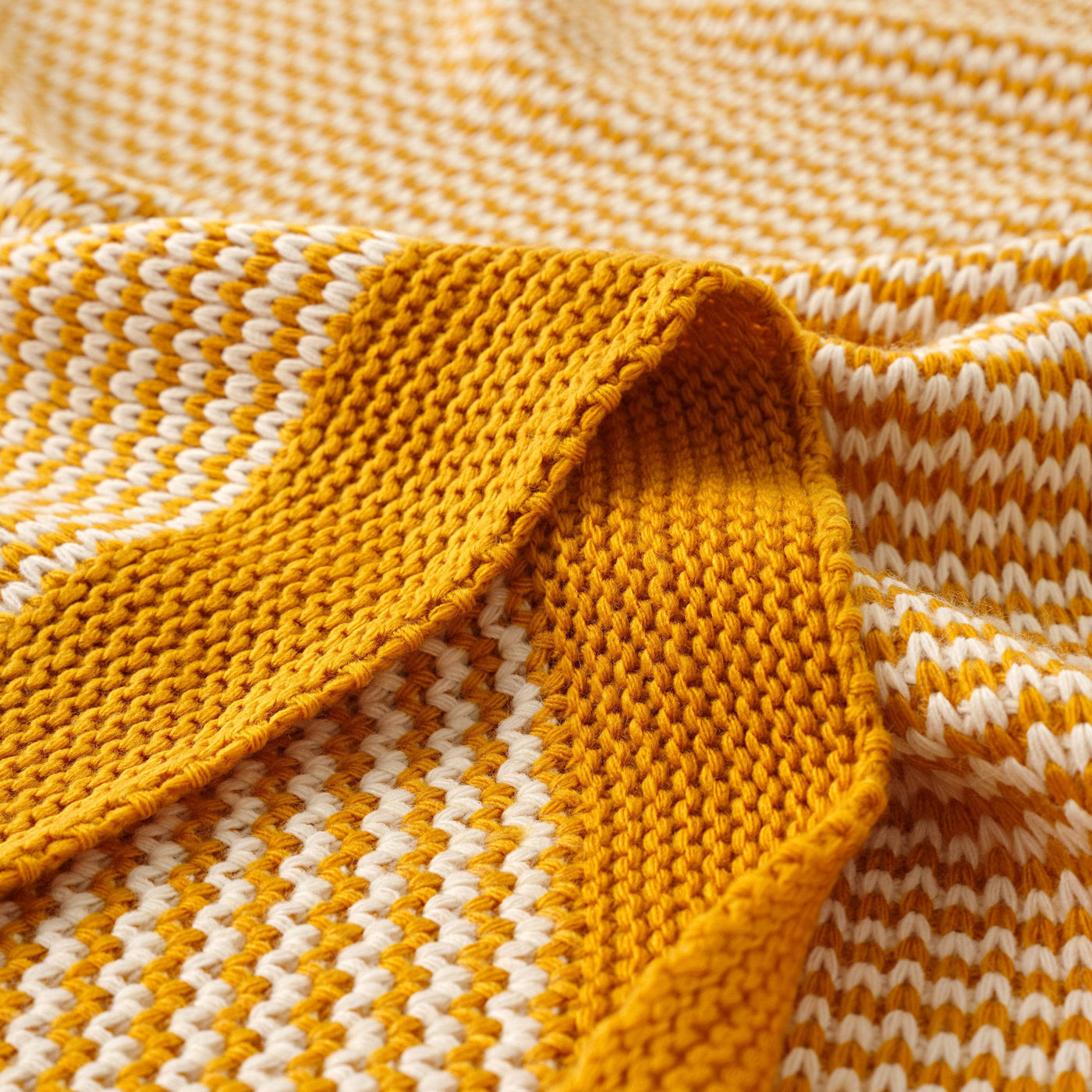 Nautical Knitted Soft Throw, Mustard, 125x160 cm Throws sazy.com