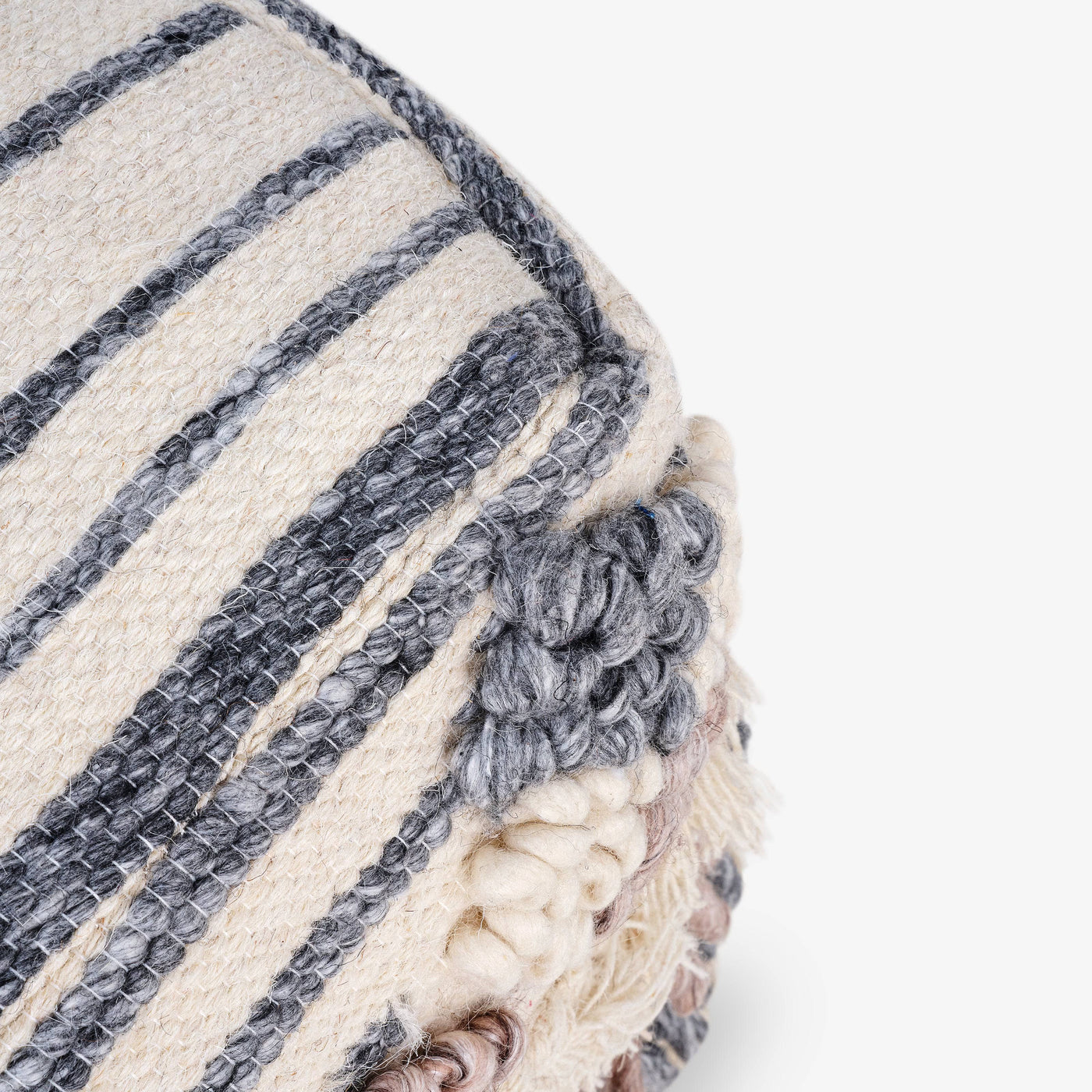 Sena Pouf, Ivory - Smoked 5