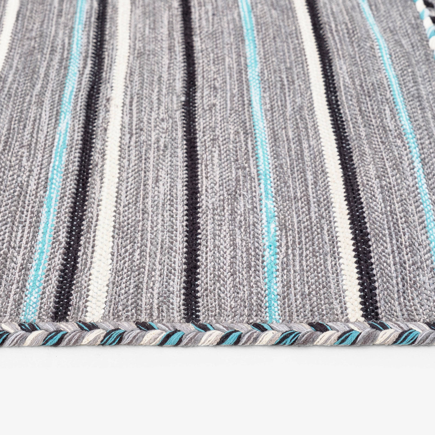 Osvaldo Handwoven Striped Rug, Grey, 120x180 cm Modern Rugs sazy.com