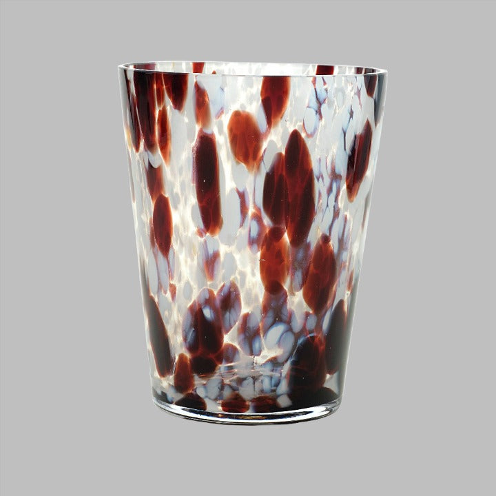 Brillante Hand-blown Vase, White - Brown, M Vases sazy.com