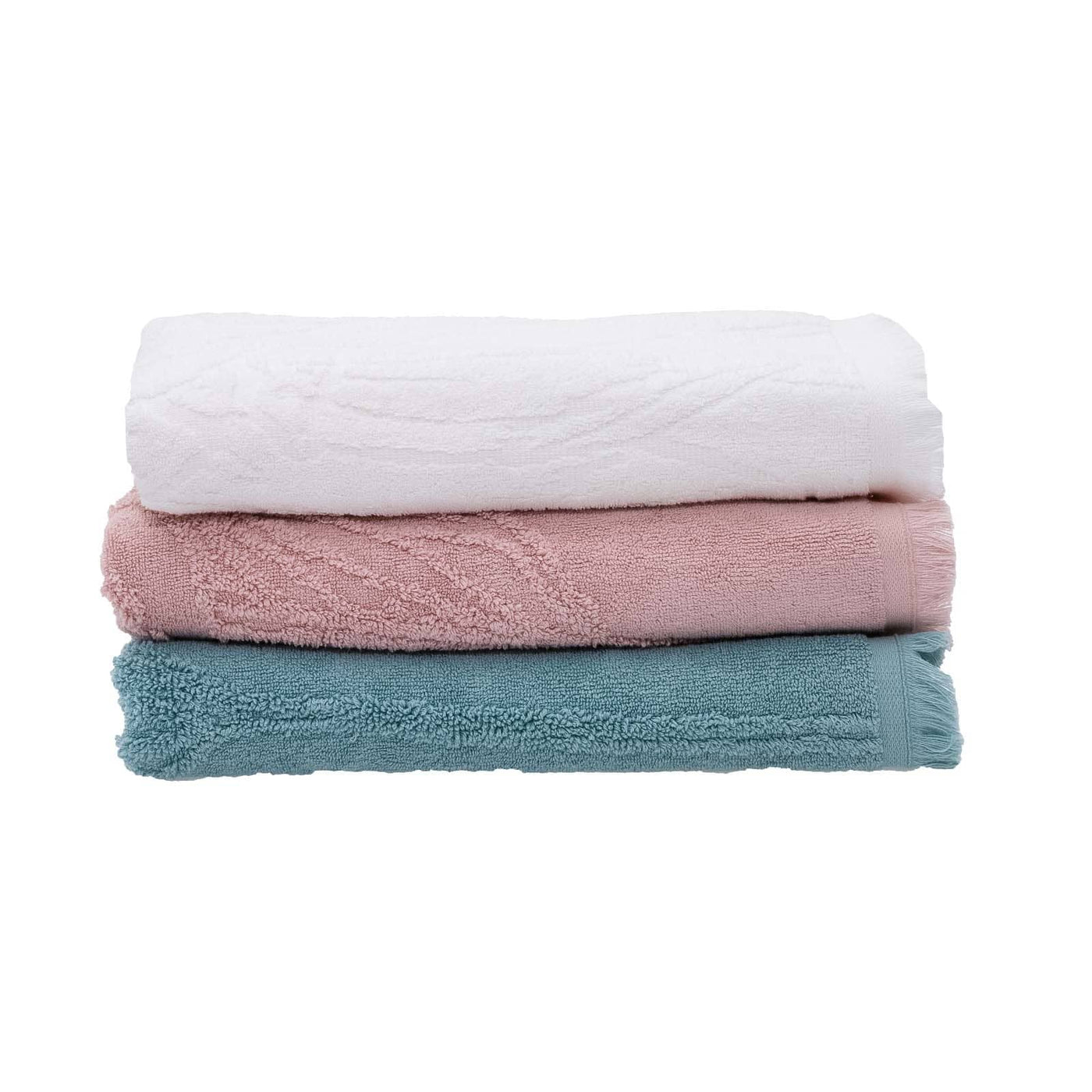 Barbara Jacquard Fringed 100% Turkish Cotton Bath Towel, Off-White 4