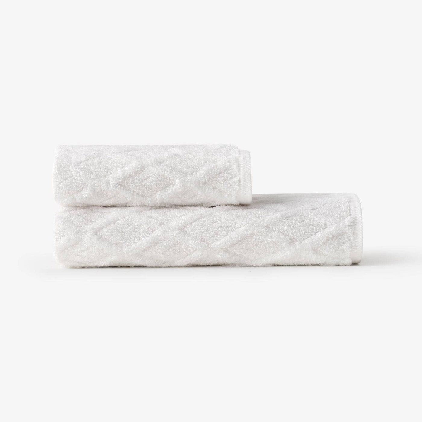 Judith Diamond Textured 100% Turkish Cotton Bath Towel, Off-White 3