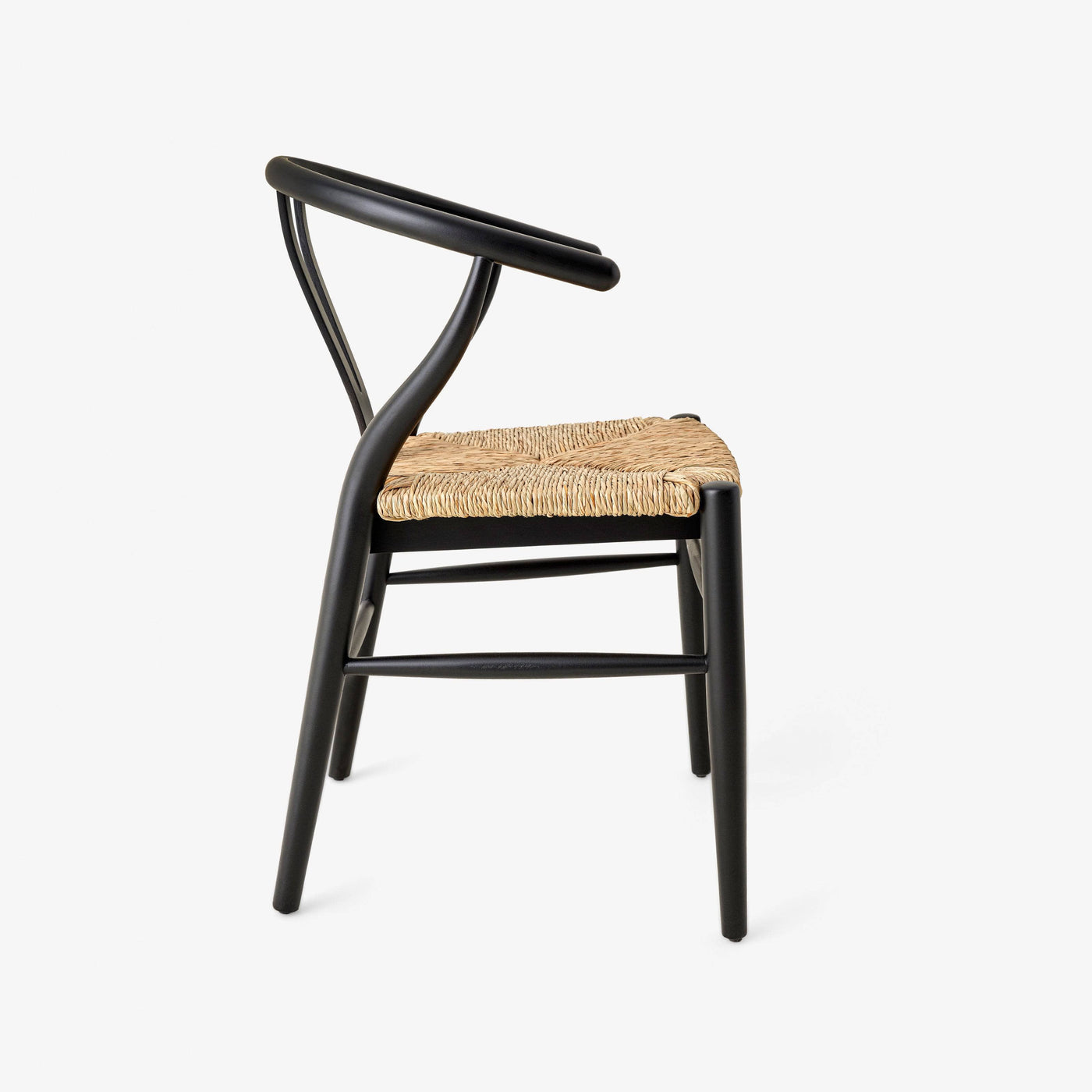Roma Wooden Wishbone Chair, Black 4