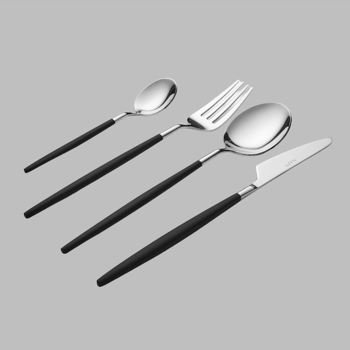 Malmo 4 Piece Stainless Steel Cutlery Set, Black Cutlery sazy.com