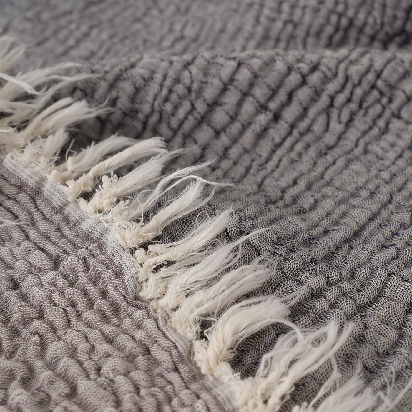 Birch Textured 100% Turkish Cotton Bedspread, Grey 3